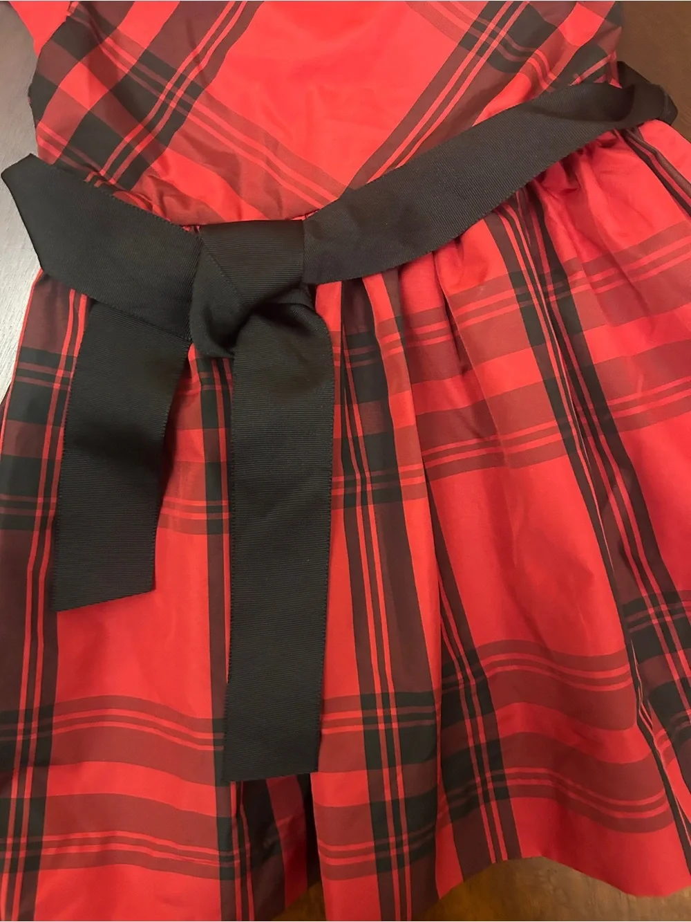 Ralph Lauren Baby Girls Red Black Plaid Holiday Party Dress 18M Bow
